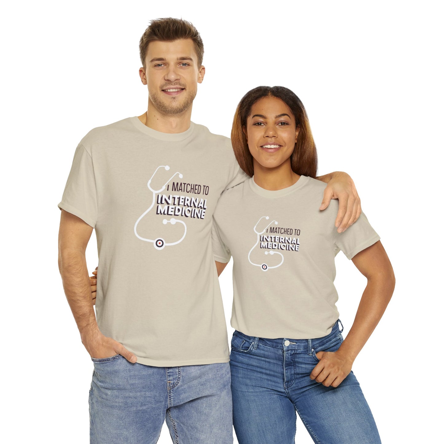 "I Matched to Internal Medicine" 2 Unisex Heavy Cotton Tee