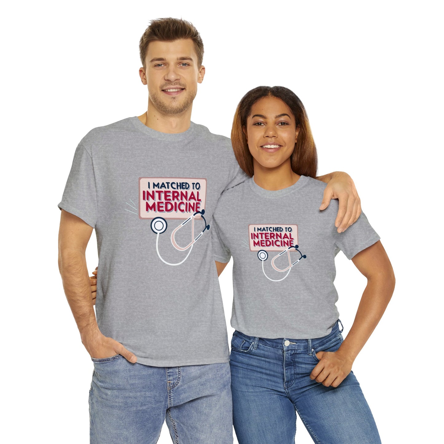 "I Matched to Internal Medicine" Unisex Heavy Cotton Tee