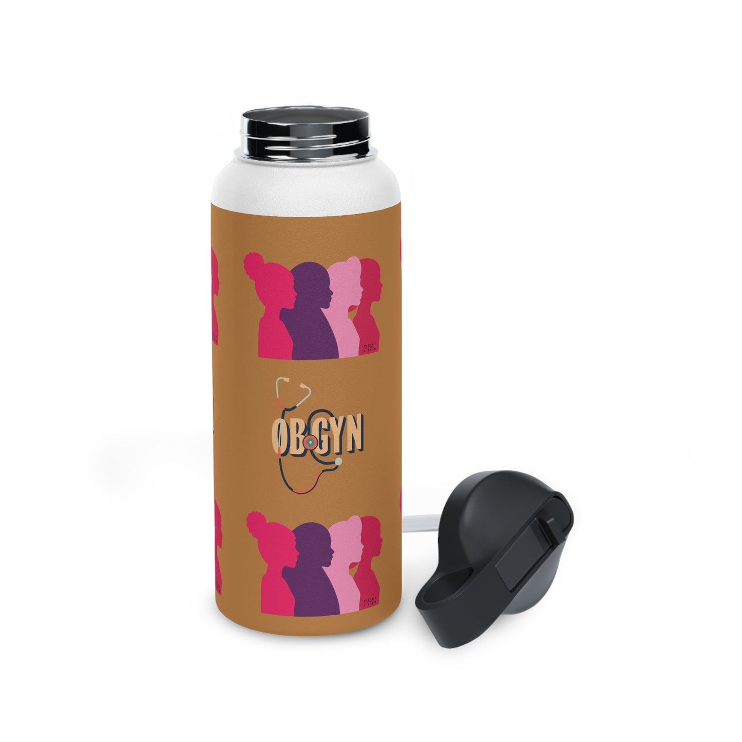 OBGYN Stainless Steel Water Bottle, Standard Lid