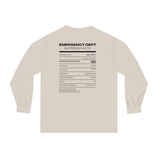 "ED Nutrition Facts" Unisex Long Sleeve T-Shirt