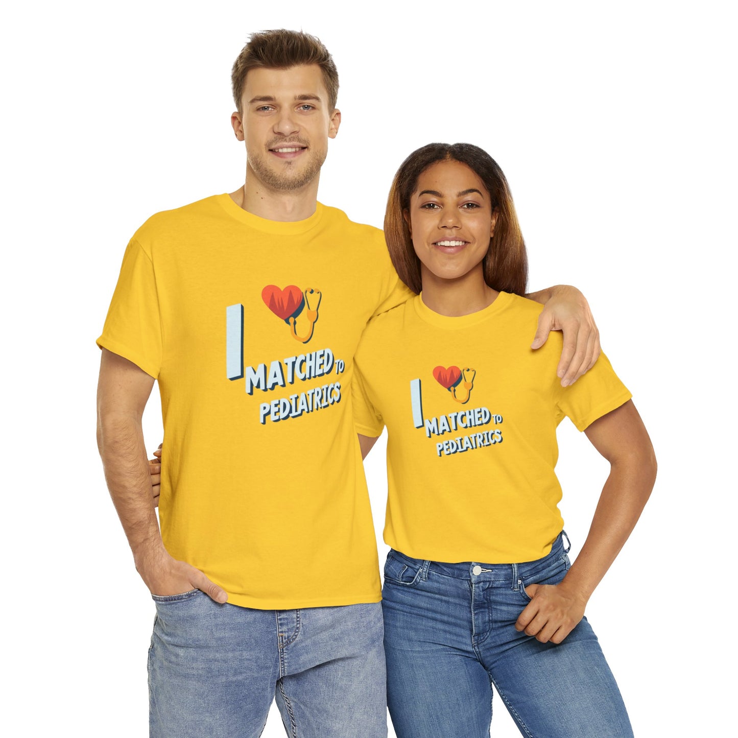 "I Matched to Pediatrics" 3 Unisex Heavy Cotton Tee