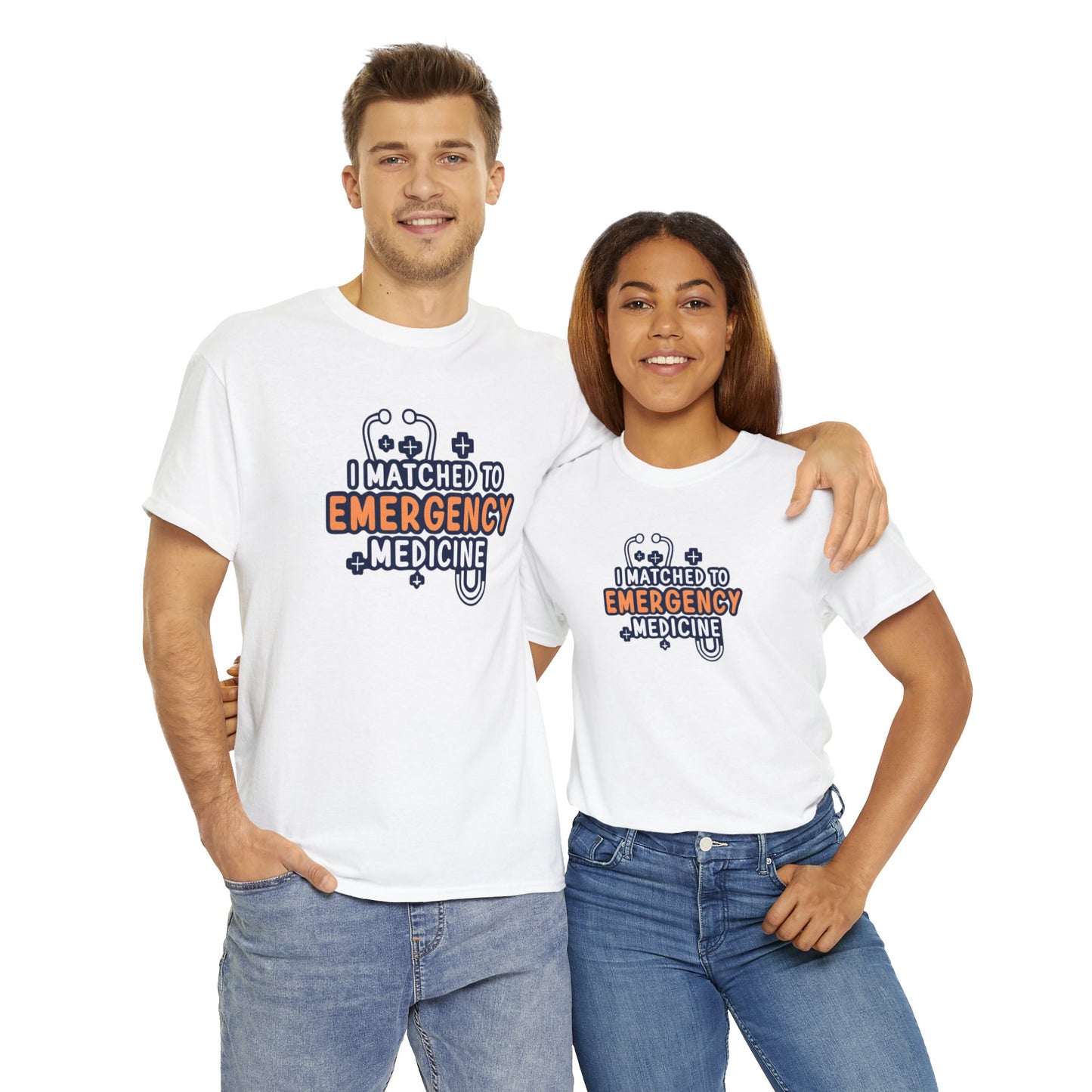 "I Matched to Emergency Medicine" Unisex Heavy Cotton Tee