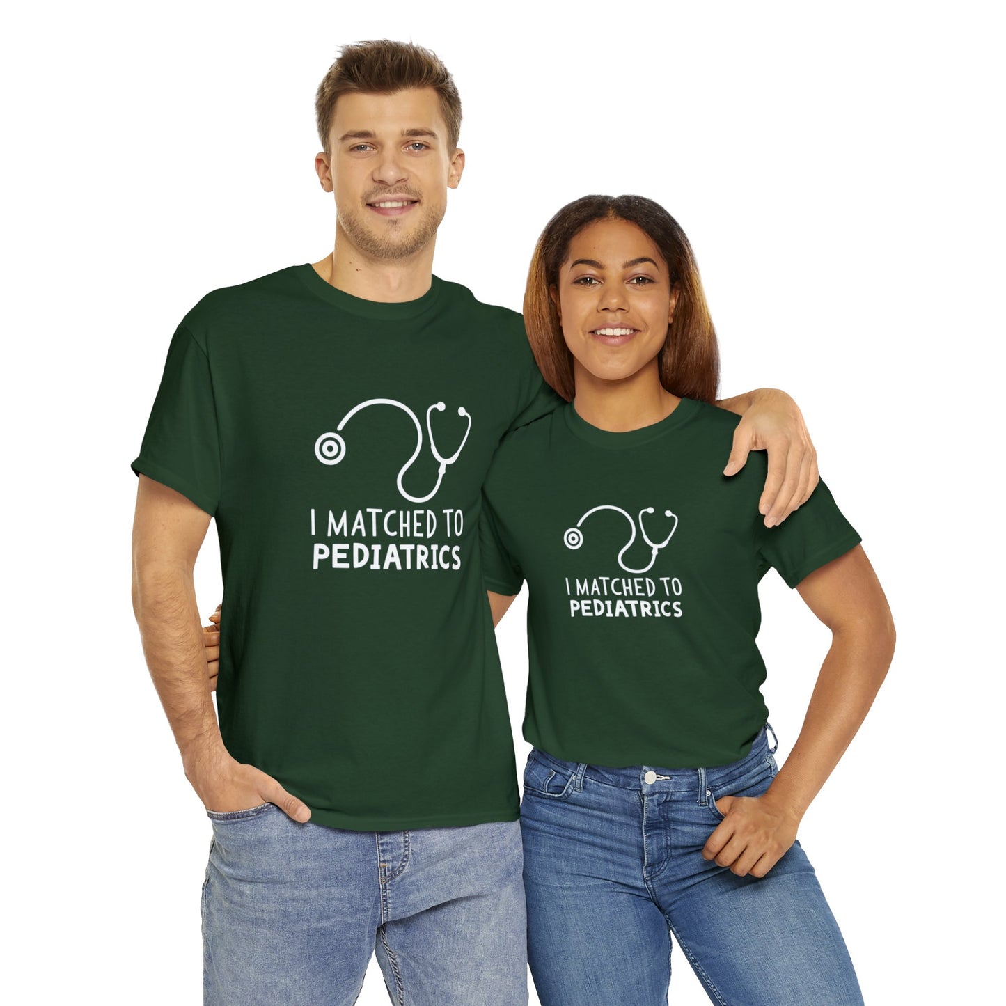 "I Matched to Pediatrics" Unisex Heavy Cotton Tee