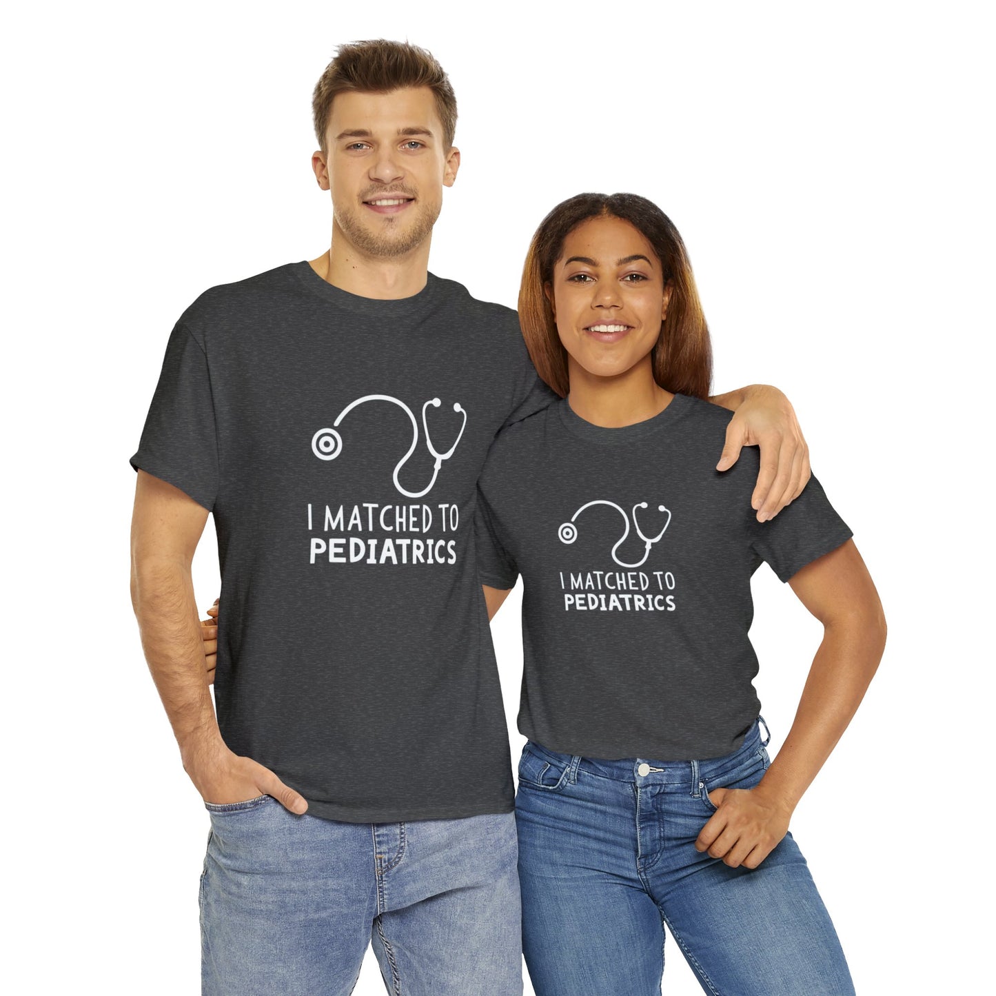 "I Matched to Pediatrics" Unisex Heavy Cotton Tee