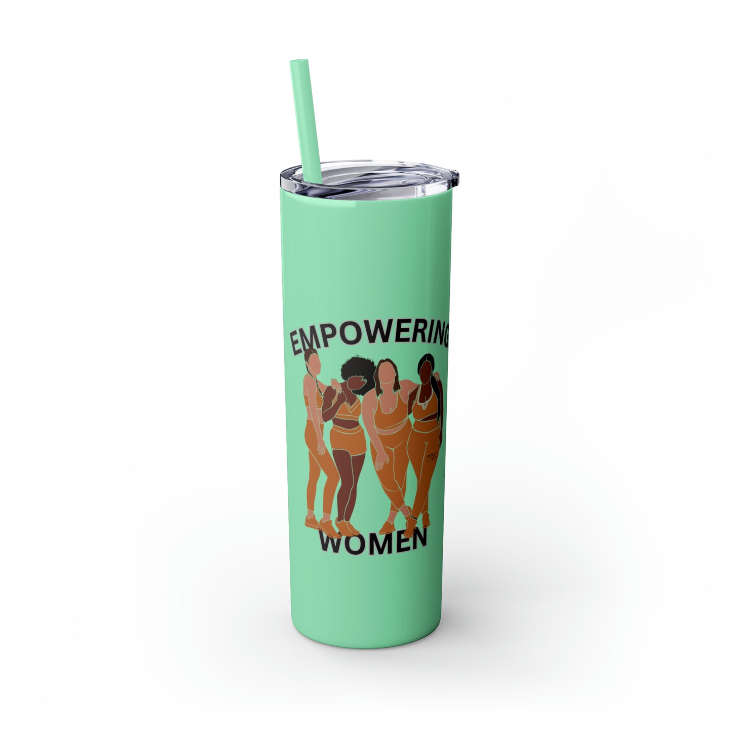 "Empowering Women" Skinny Tumbler with Straw, 20oz