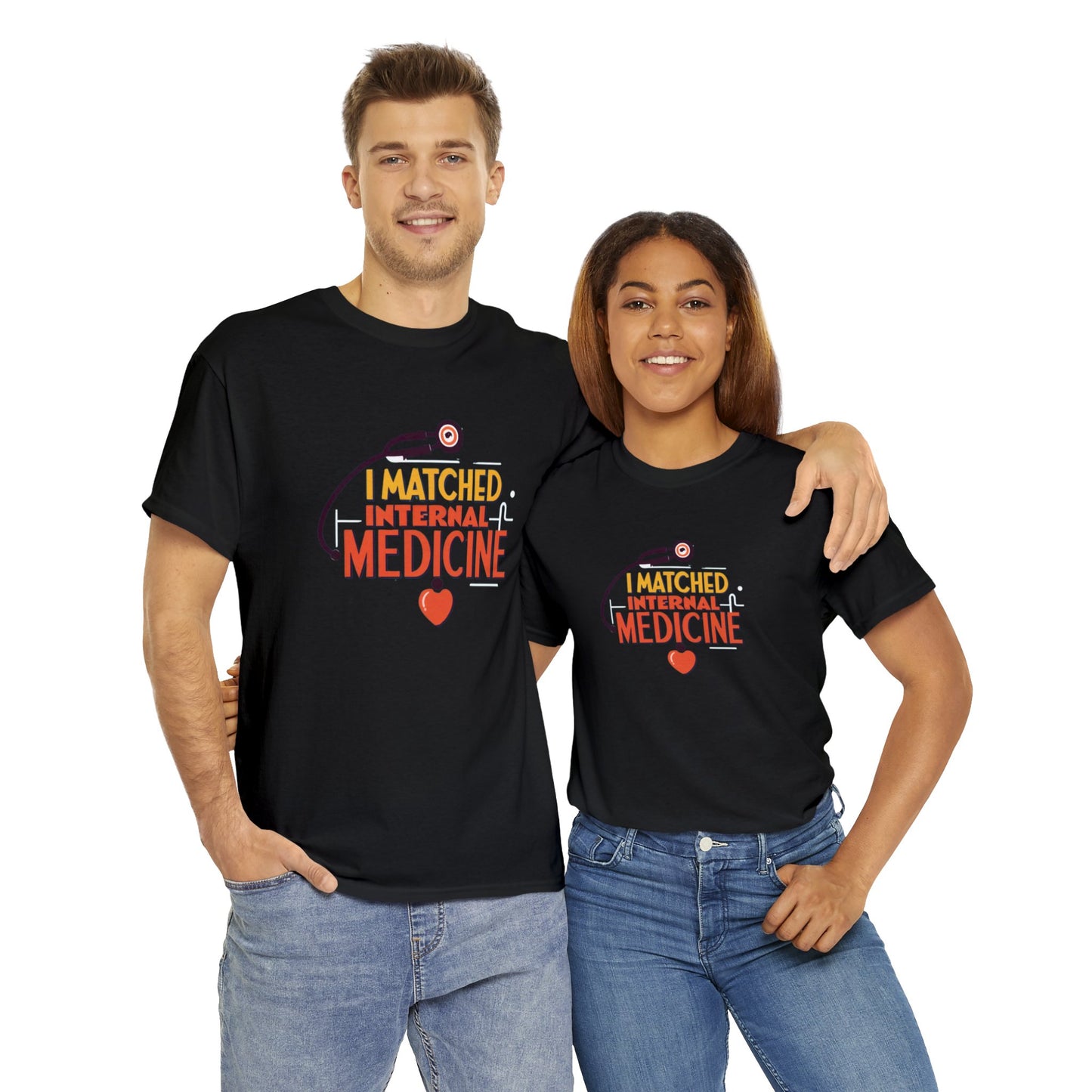 "I Matched to Internal Medicine" 3 Unisex Heavy Cotton Tee